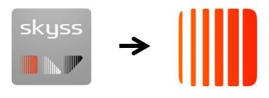 Bilde av logoen til den gamle og nye Skyss appen