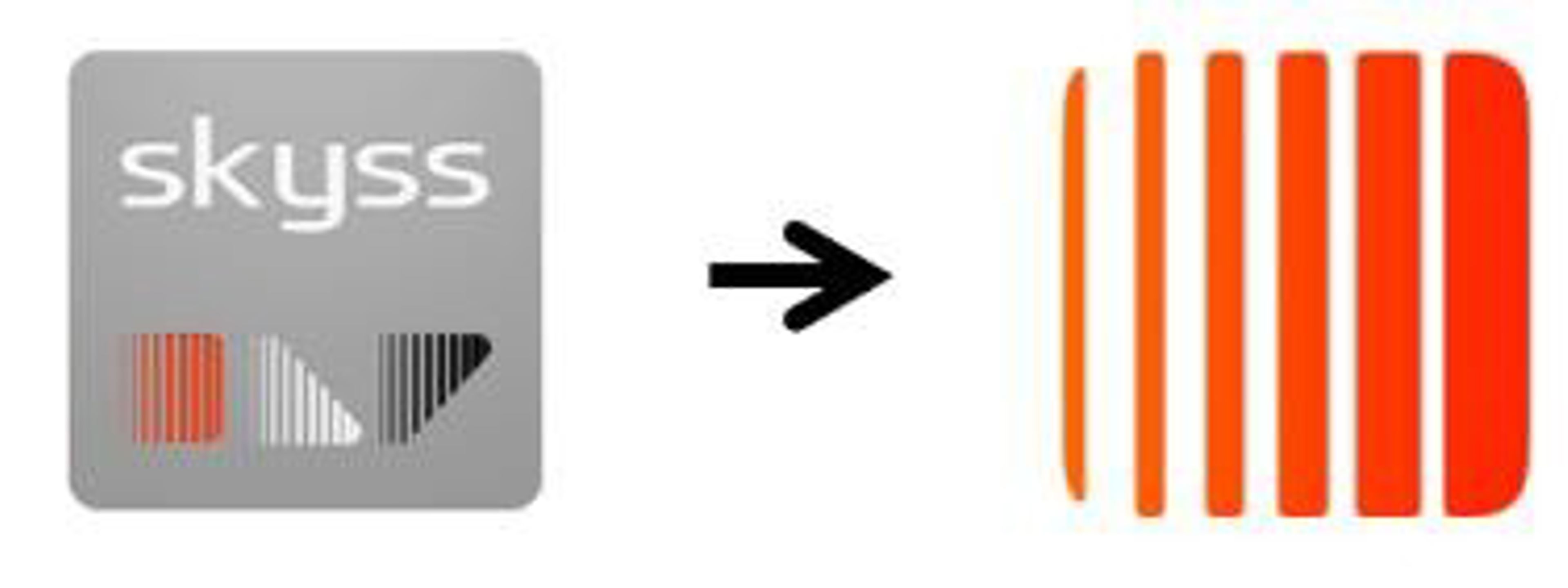 Bilde av logoen til den gamle og nye Skyss appen